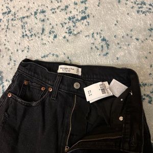 Abercrombie 90s ultra high-rise straight leg black jeans